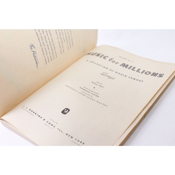 Music for Millions, Volume 2, World Famous Songs, 1947, J J Robbins & Sons - Picture 2 of 5